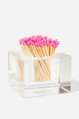 Acrylic Square Match Striker Set - Hot Pink Matches