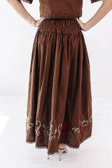 Hometown Date Midi Skirt - Brown