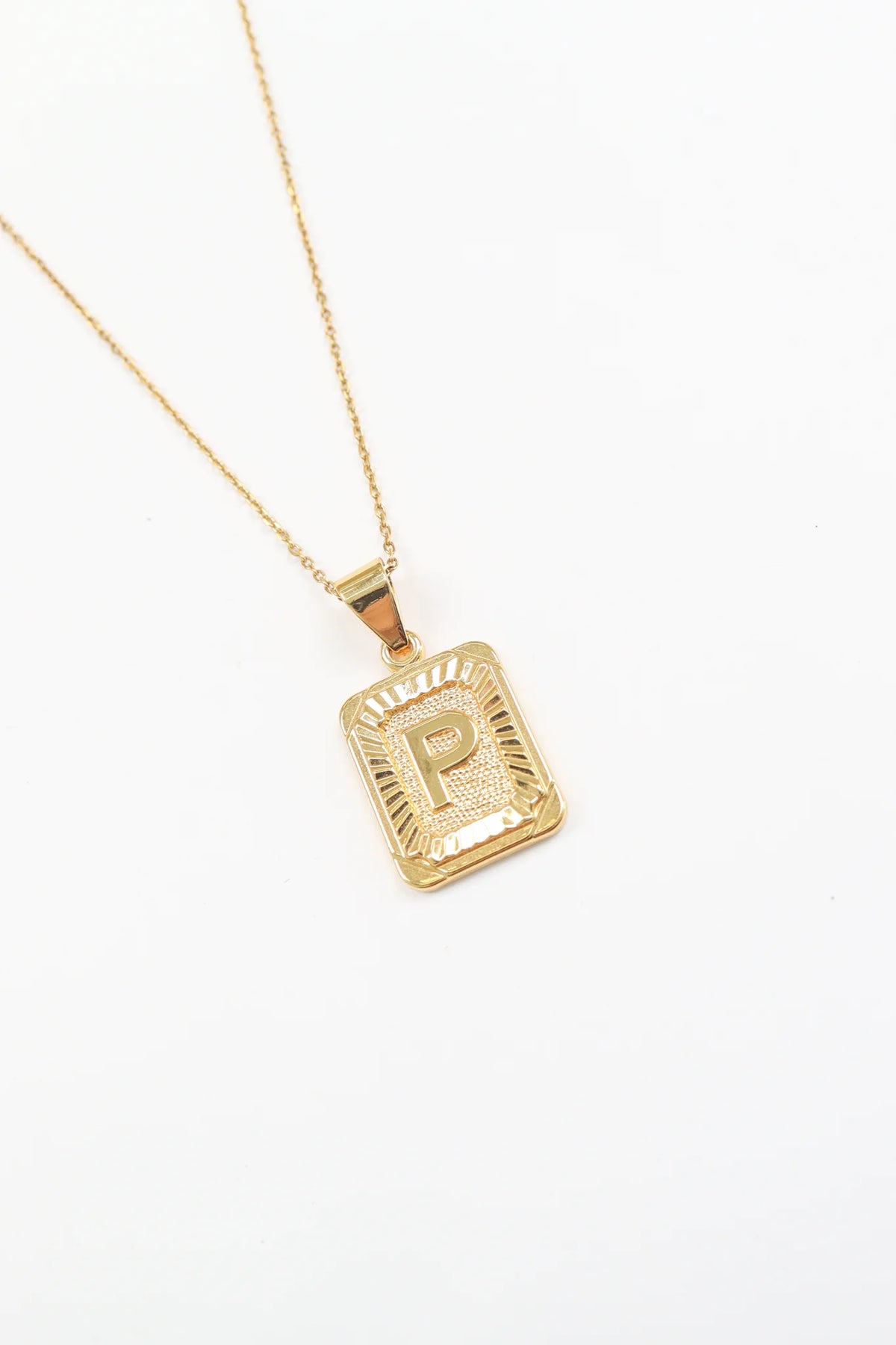 Initial P Necklace - Gold