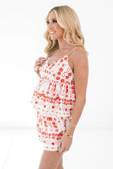 Island Style Crop Top - Red