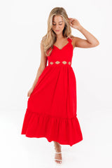 The Riley Midi Dress - Red