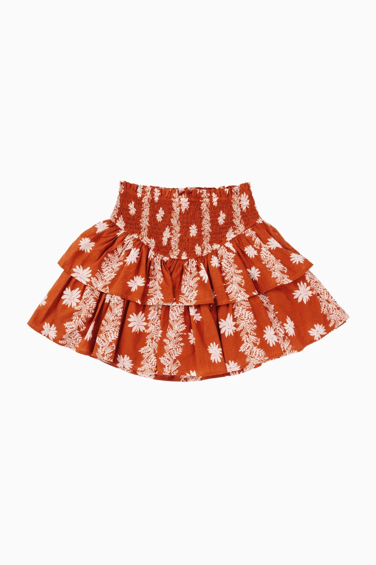 The Aubrey Ruched Tween Skirt - Burnt Orange