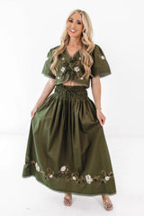 Hometown Date Top - Olive