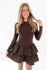 Cutting Corners Dress - Brown