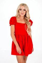 Ready To Run Romper - Red