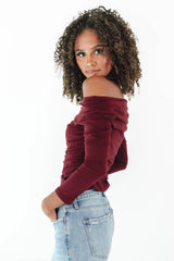 Out Past Midnight Top - Burgundy