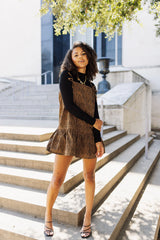 No Comment Dress - Khaki/Black