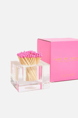 Acrylic Square Match Striker Set - Hot Pink Matches