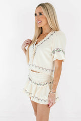 Through The Grapevine Top - Cream