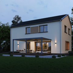 Elegance Plus - Wandmontage - mit Motor inkl LEDs  6 x 4 Meter Anthrazit / Verstärkte Steher
